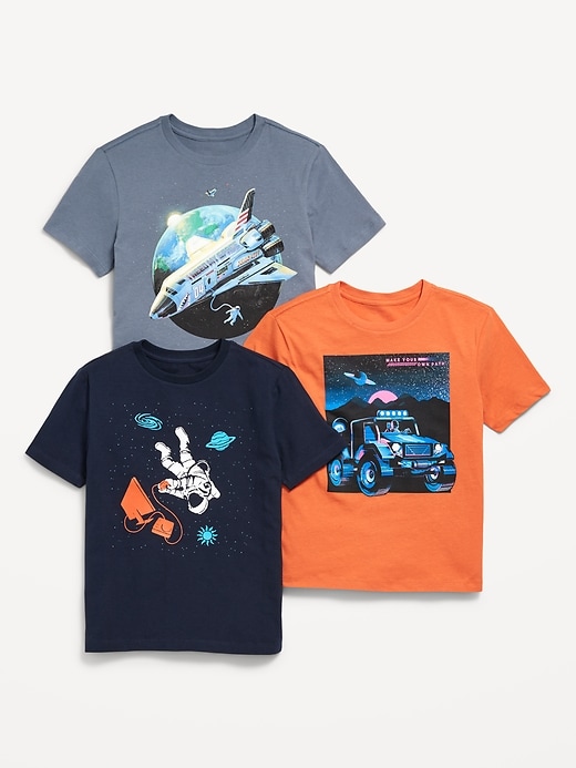 View large product image 1 of 2. Short-Sleeve Graphic T-Shirt 3-Pack for Boys