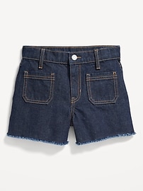 View large product image 4 of 4. High-Waisted Pocket Jean Shorts for Girls