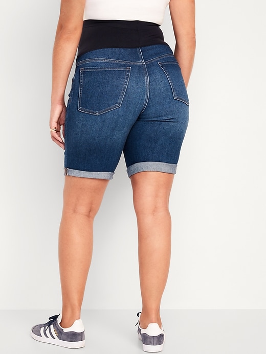 Image number 2 showing, Maternity Full-Panel OG Straight Jean Shorts -- 9-inch inseam