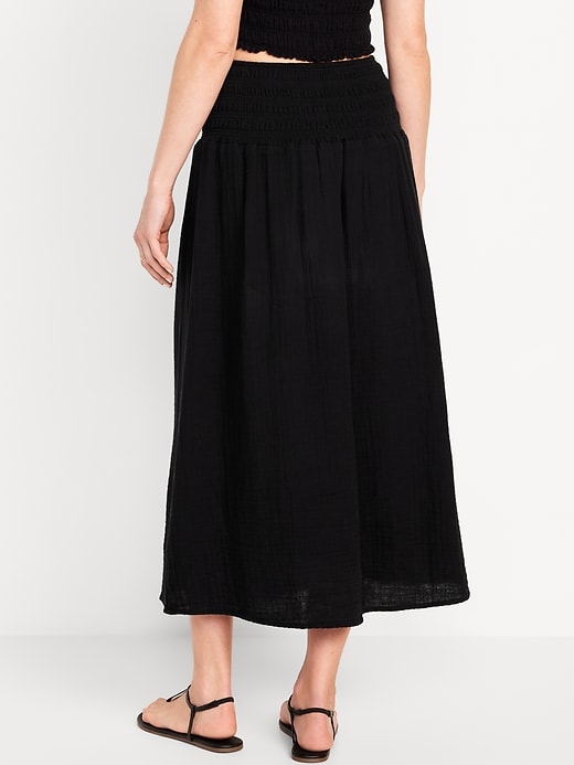 Image number 2 showing, High-Waisted Crinkle Gauze Maxi Skirt
