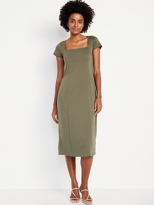 Square Neck Midi Dress