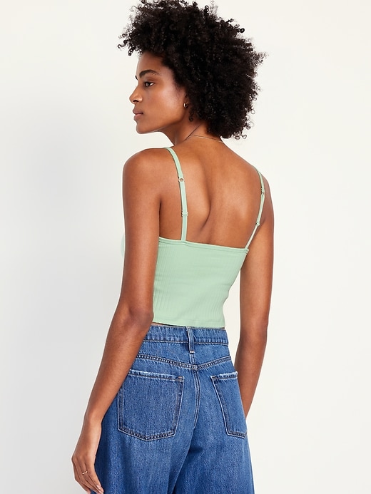 Image number 2 showing, Fitted Ultra-Crop Ribbed Cami