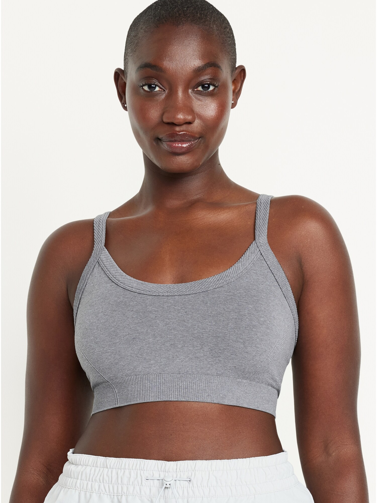 Light Support Fluid Seamless Ribbed Sports Bra Old Navy