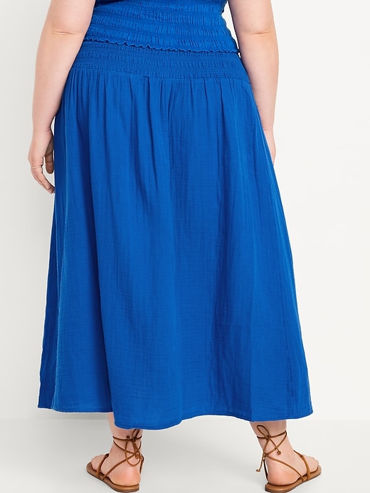 Image number 8 showing, High-Waisted Crinkle Gauze Maxi Skirt