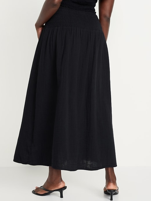 Image number 6 showing, High-Waisted Crinkle Gauze Maxi Skirt