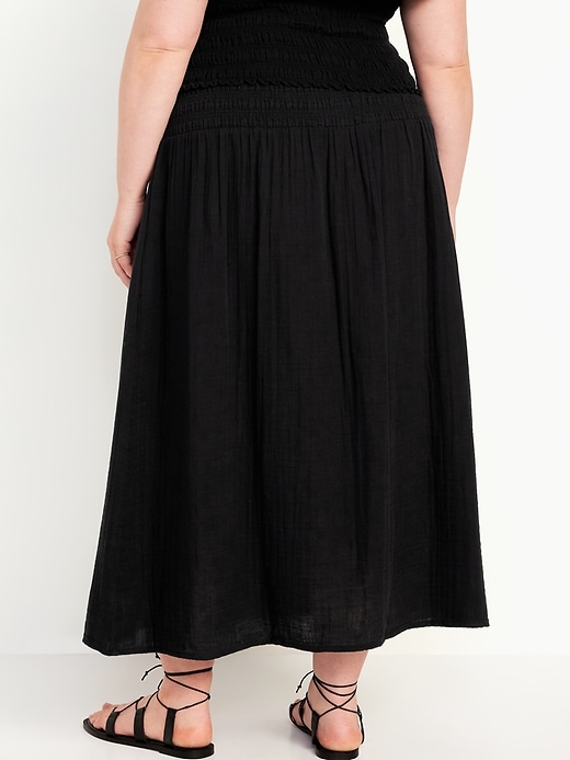 Image number 8 showing, High-Waisted Crinkle Gauze Maxi Skirt