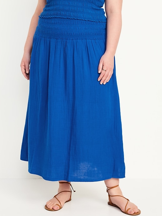 Image number 7 showing, High-Waisted Crinkle Gauze Maxi Skirt