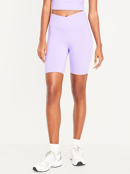Image number 1 showing, Extra High-Waisted PowerChill Biker Shorts -- 8-inch inseam