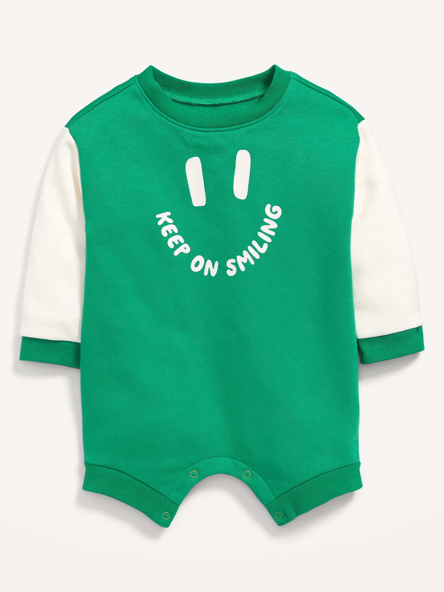 Unisex Long-Sleeve Graphic Sweatshirt Romper for Baby