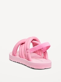 View large product image 3 of 4. Puffy Faux-Leather Cross-Strap Sandals for Baby