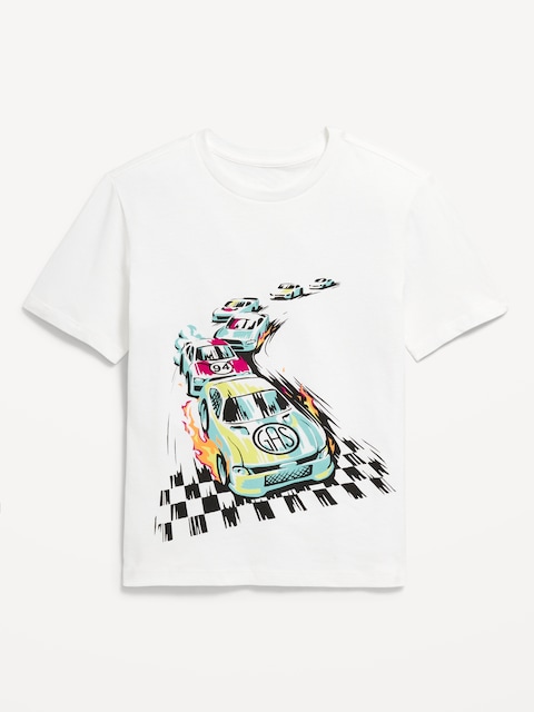 Short-Sleeve Graphic T-Shirt for Boys - White Lilies