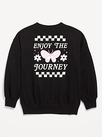 View large product image 4 of 4. Oversized Crew-Neck Graphic Tunic Sweatshirt for Girls
