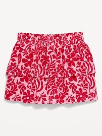 View large product image 4 of 4. Printed Crinkled Tiered Skort for Girls