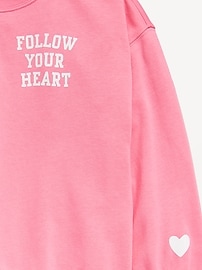 View large product image 5 of 5. Oversized Crew-Neck Graphic Tunic Sweatshirt for Girls