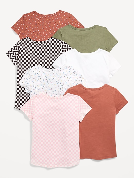 View large product image 2 of 2. Softest Short-Sleeve T-Shirt 7-Pack for Girls