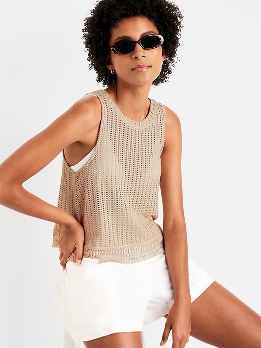 Image number 3 showing, Sleeveless Crochet Top