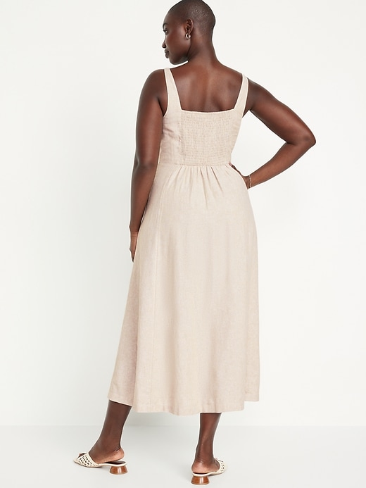 Image number 5 showing, Fit & Flare Linen-Blend Midi Dress