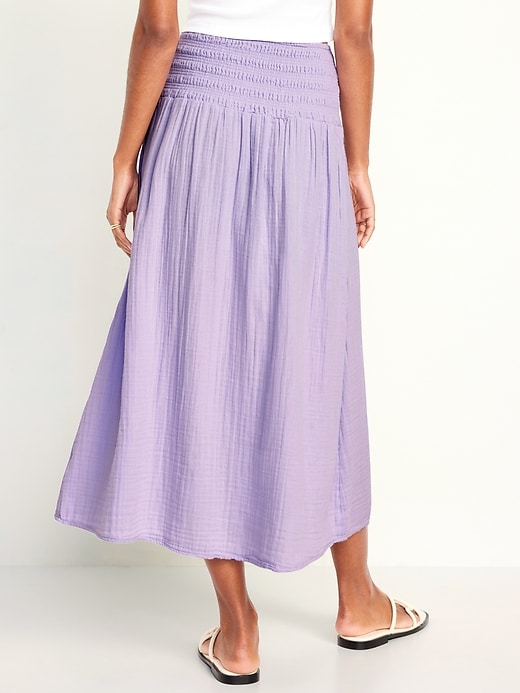 Image number 2 showing, High-Waisted Crinkle Gauze Maxi Skirt