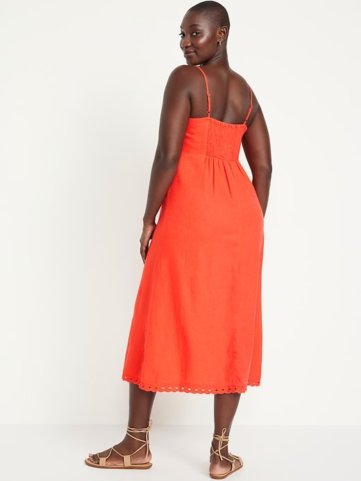 Image number 5 showing, Linen-Blend Cami Midi Dress
