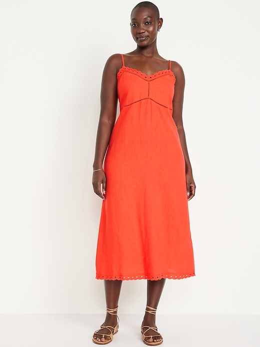 Image number 4 showing, Linen-Blend Cami Midi Dress