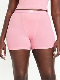 View large product image 5 of 8. High-Waisted Rib-Knit Boyshort Boxer Briefs -- 3-inch inseam
