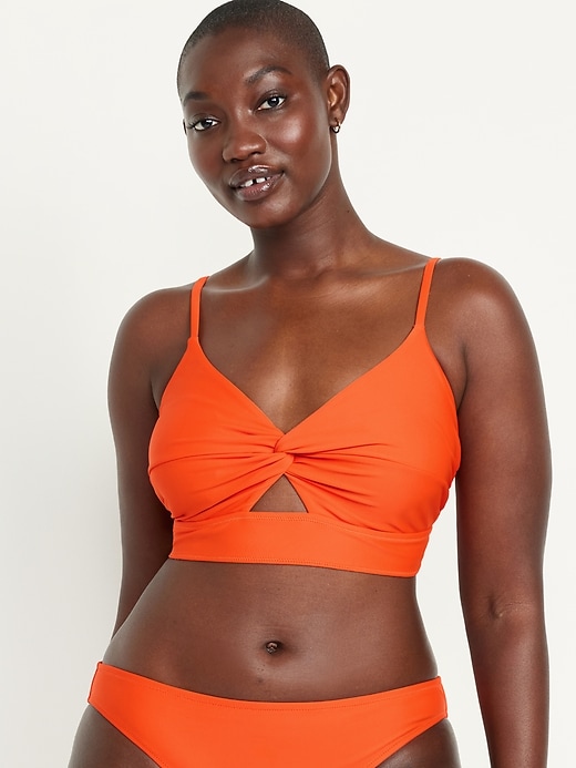 Image number 5 showing, Twist-Front Longline Bikini Swim Top