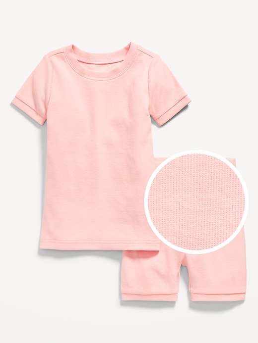 View large product image 1 of 1. Unisex Snug-Fit Ribbed Pajama Set for Toddler & Baby