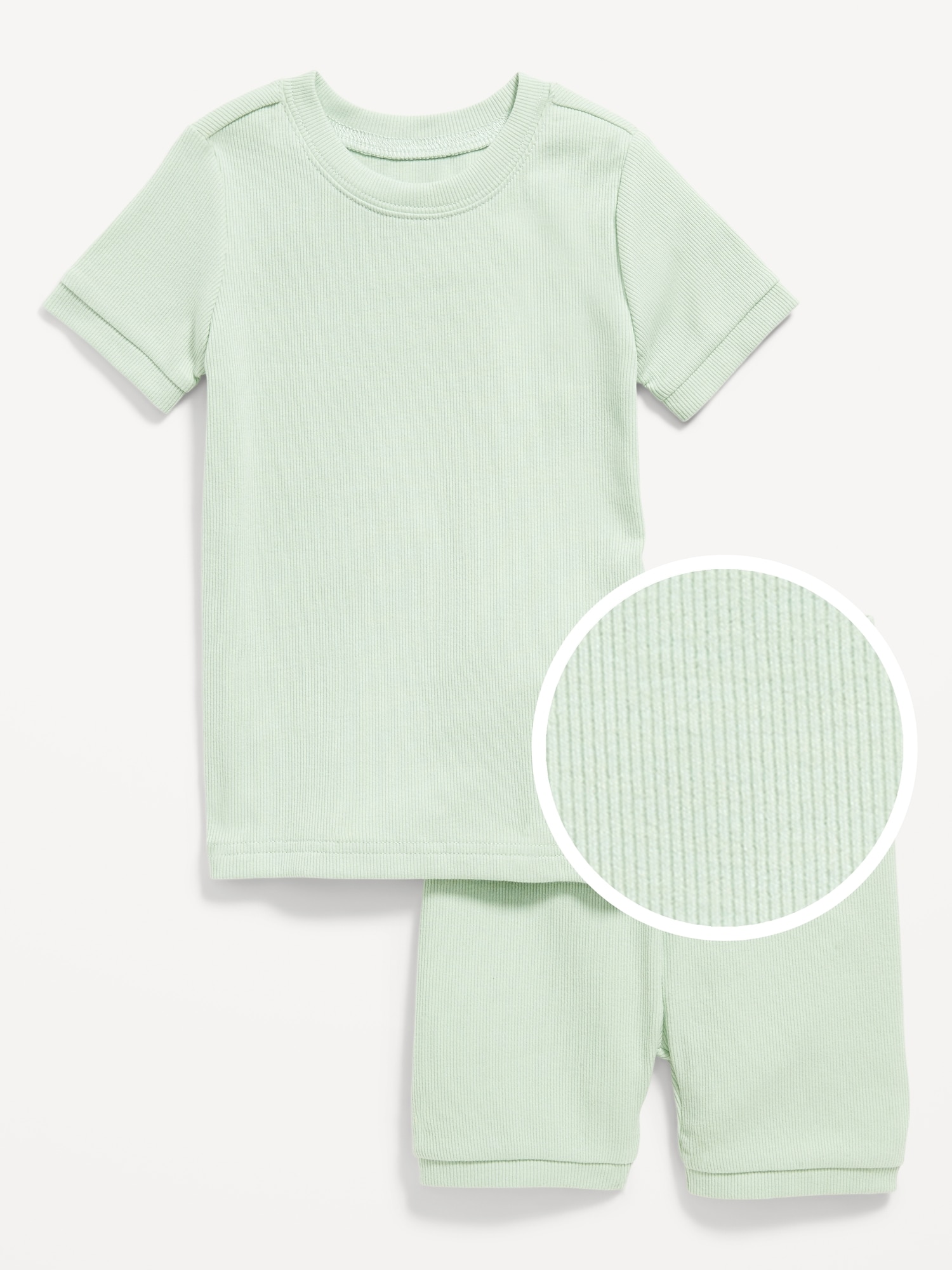 Unisex Snug-Fit Ribbed Pajama Set for Toddler & Baby