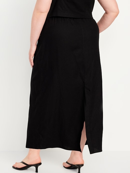 Image number 8 showing, High-Waisted Linen-Blend Maxi Skirt