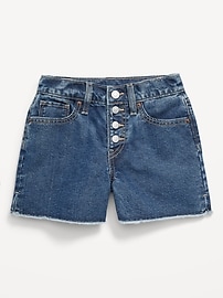 Image number 1 showing, High-Waisted Wow Frayed-Hem Jean Shorts for Girls
