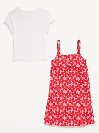 View large product image 4 of 4. Sleeveless Fit and Flare Dress and T-Shirt Set for Girls