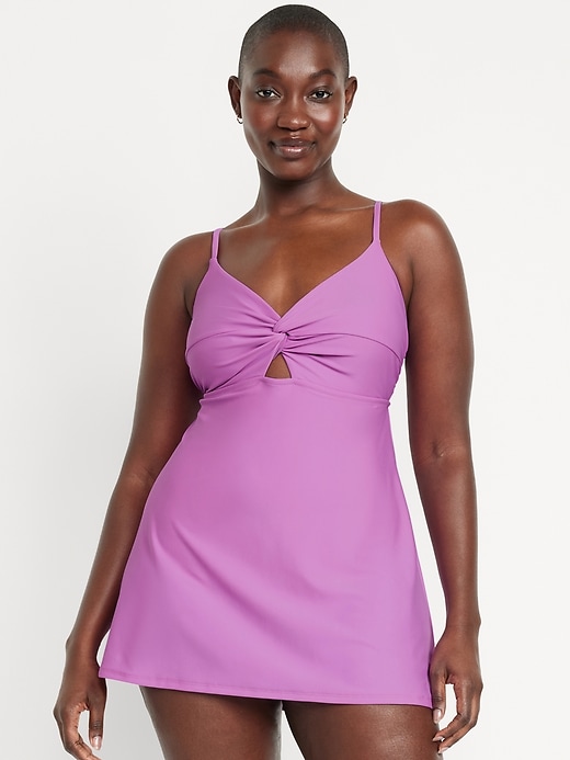 Image number 5 showing, Twist-Front Swim Dress