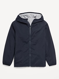 Image number 2 showing, Hooded Zip-Front Water-Resistant Jacket for Boys