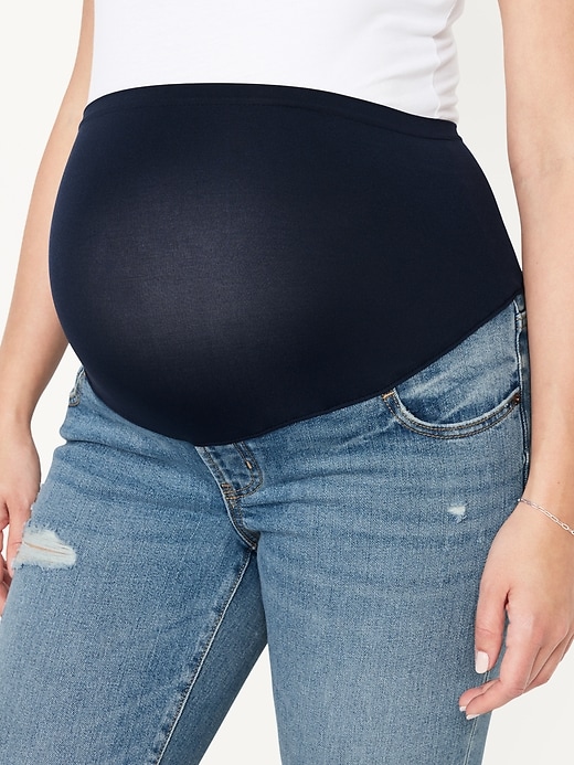 Image number 5 showing, Maternity Full-Panel OG Straight Jeans