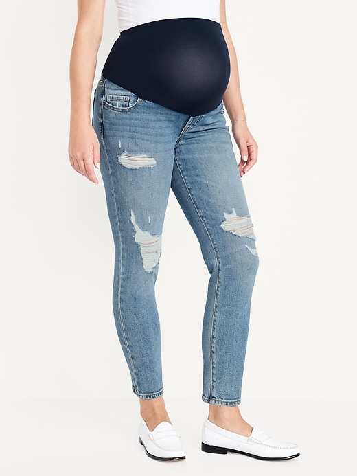 Image number 2 showing, Maternity Full-Panel OG Straight Jeans