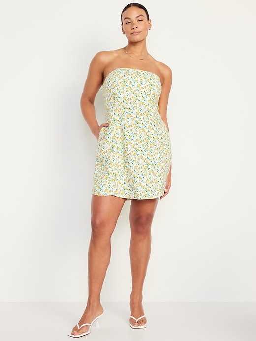 Image number 4 showing, Fit & Flare Linen-Blend Mini Dress