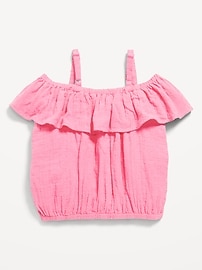 View large product image 3 of 3. Off-Shoulder Ruffle-Trim Top for Girls