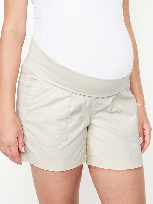 Image number 5 showing, Maternity Rollover-Waist OGC Chino Shorts -- 5-inch inseam