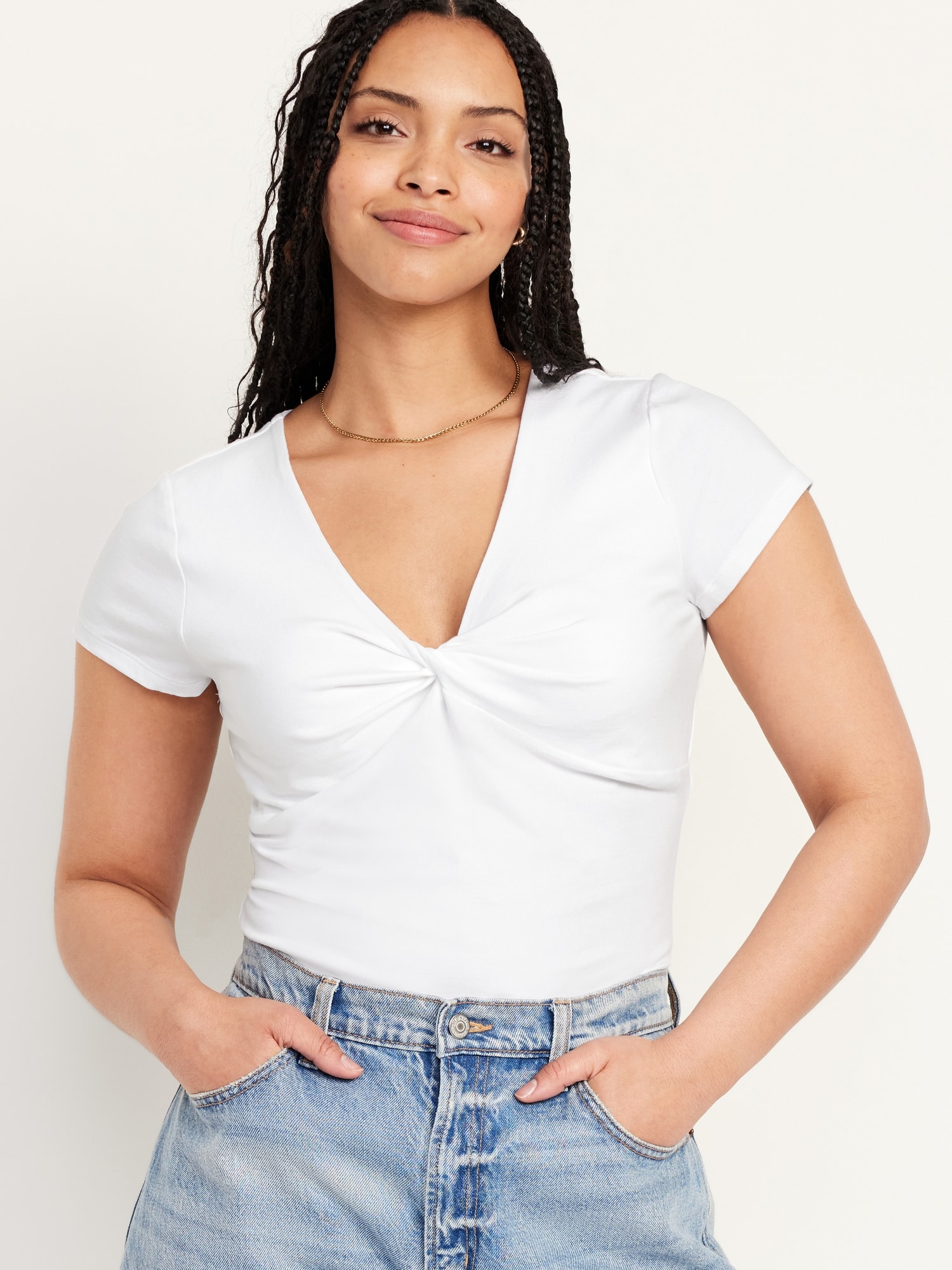 Fitted Twist-Front Top | Old Navy