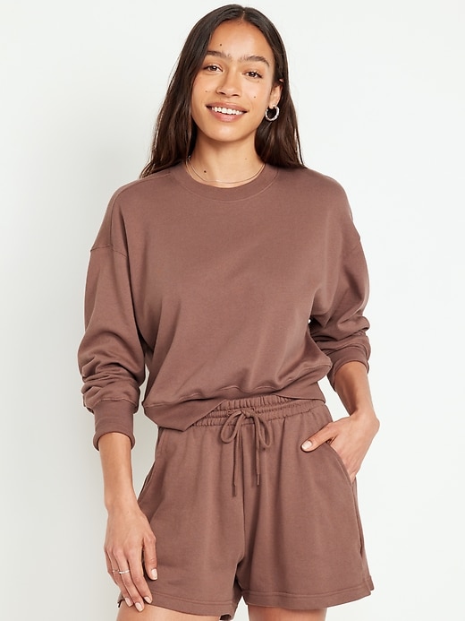 Image number 1 showing, French-Terry Drop-Shoulder Sweatshirt