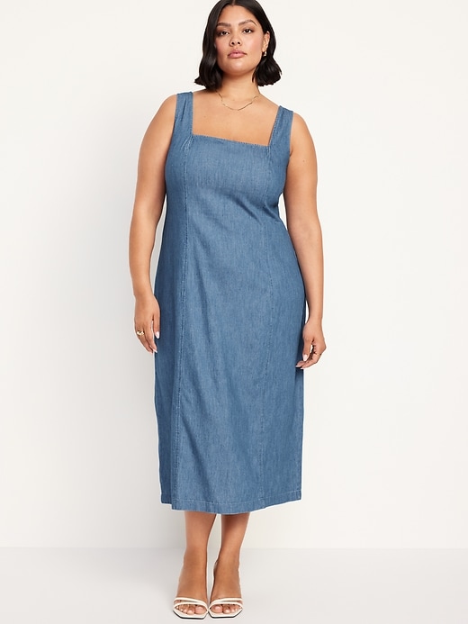 Image number 5 showing, Sleeveless Square-Neck Midi Dress