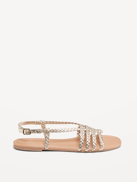 Image number 6 showing, Faux-Leather Braided Flat Sandals