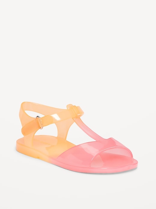 View large product image 1 of 4. Jelly T-Strap Sandals for Toddler Girls