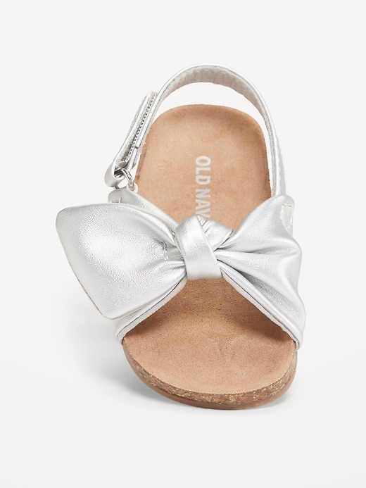 View large product image 2 of 4. Faux-Leather Tie-Bow Sandals for Baby