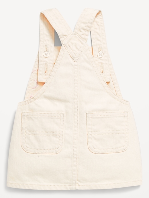 View large product image 2 of 3. Zip-Front Embroidered Skirtall Jean Dress for Baby