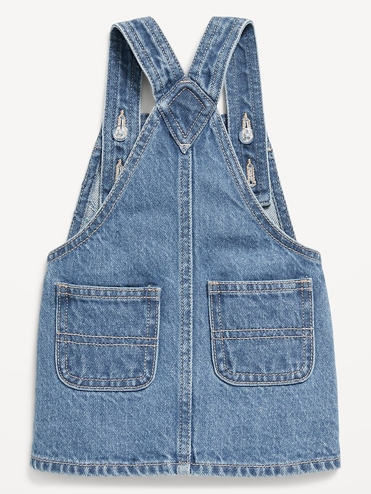 View large product image 2 of 2. Zip-Front Embroidered Skirtall Jean Dress for Baby