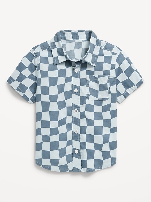 View large product image 1 of 2. Printed Short-Sleeve Poplin Shirt for Toddler Boys