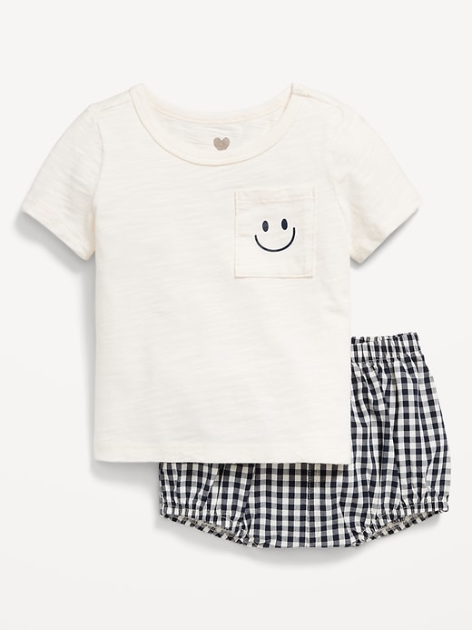 View large product image 1 of 3. Little Navy Organic-Cotton Pocket T-Shirt and Shorts Set for Baby