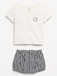 View large product image 3 of 3. Little Navy Organic-Cotton Pocket T-Shirt and Shorts Set for Baby