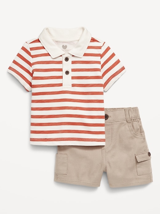 View large product image 1 of 2. Little Navy Organic-Cotton Polo Shirt and Shorts Set for Baby
